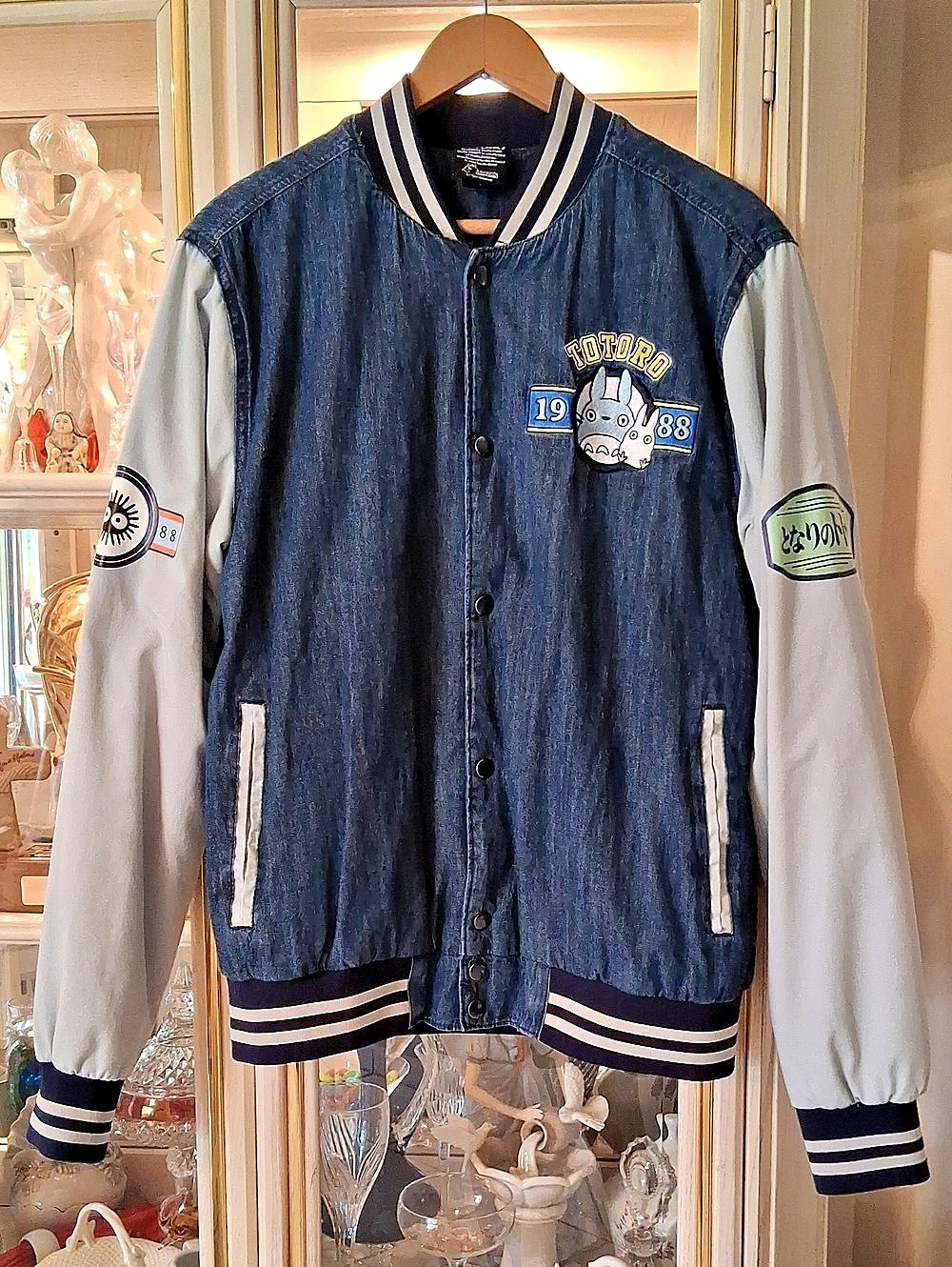 RARE-Studio Ghibli My Neighbor Totoro Circle Portrait Varsity Jacket. 1988.